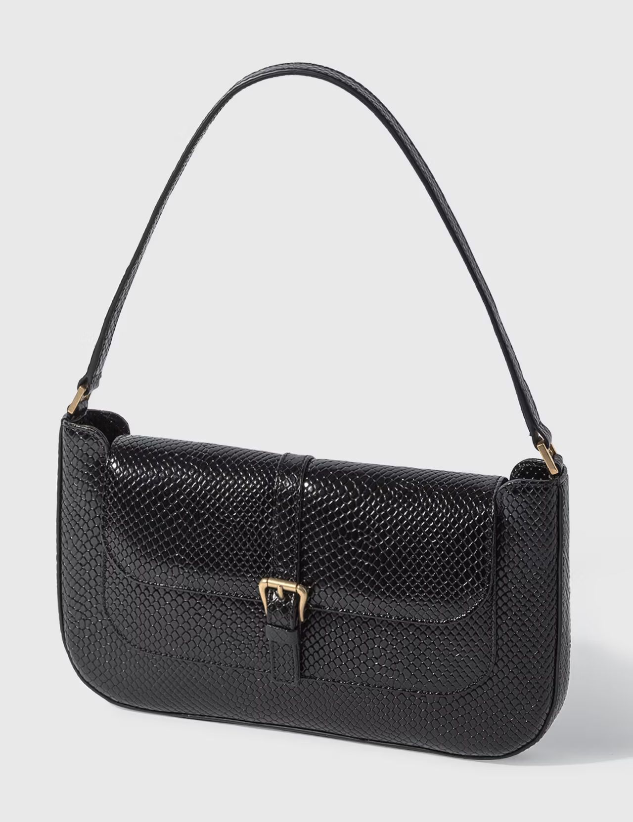 BY FAR Miranda Black Snake Print Leather Bag | Hypebeast