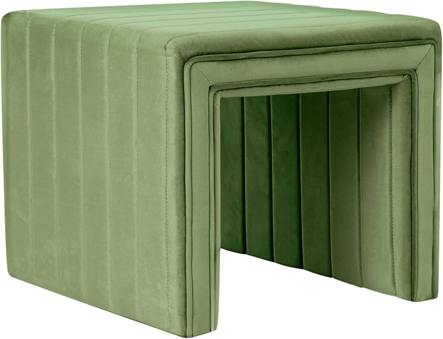 Spatial Order Modern Channel Tufted Velvet Ottoman Home Décor|Ottoman for Living Room & Bedroom ... | Amazon (US)