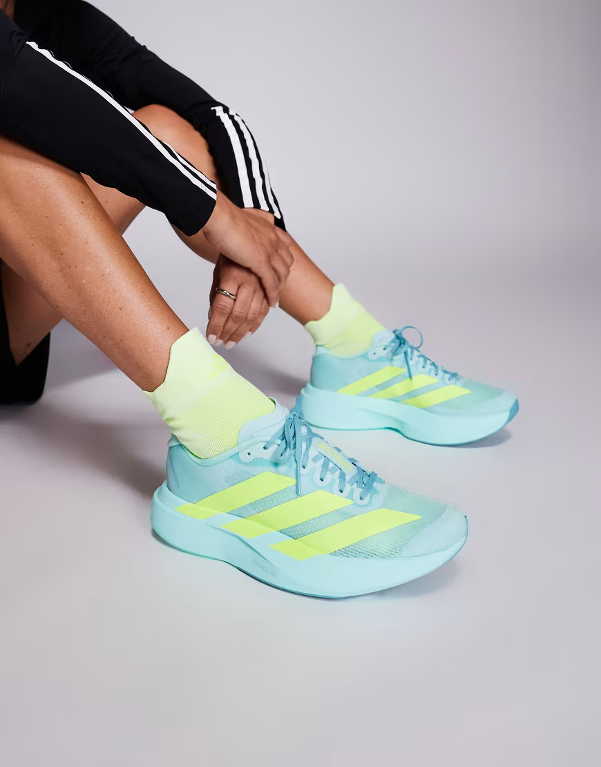 adidas Running Adizero EVO SL sneakers in blue and green | ASOS (Global)