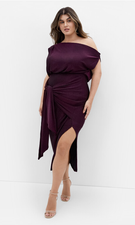 Paloma Midi Dress- spiced plum | City Chic Online