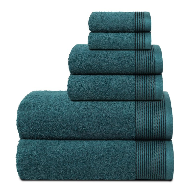 GLAMBURG Ultra Soft 6 Pack Cotton Towel Set, Contains 2 Bath Towels 28x55 inches, 2 Hand Towels 1... | Walmart (US)