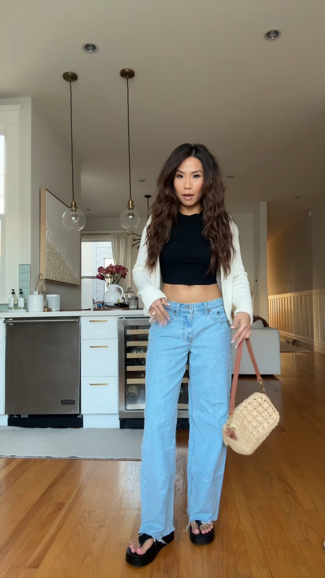 Ootd 🤍 

Sizing:
Collared sweater zip cardigan - tts, xs 
Baby tee - sized up to S old, linked exact but sold out and linked similar 
Jeans - tts, 25 short in light wash raw hem
Flip flops - tts 


#LTKPetite #LTKootd