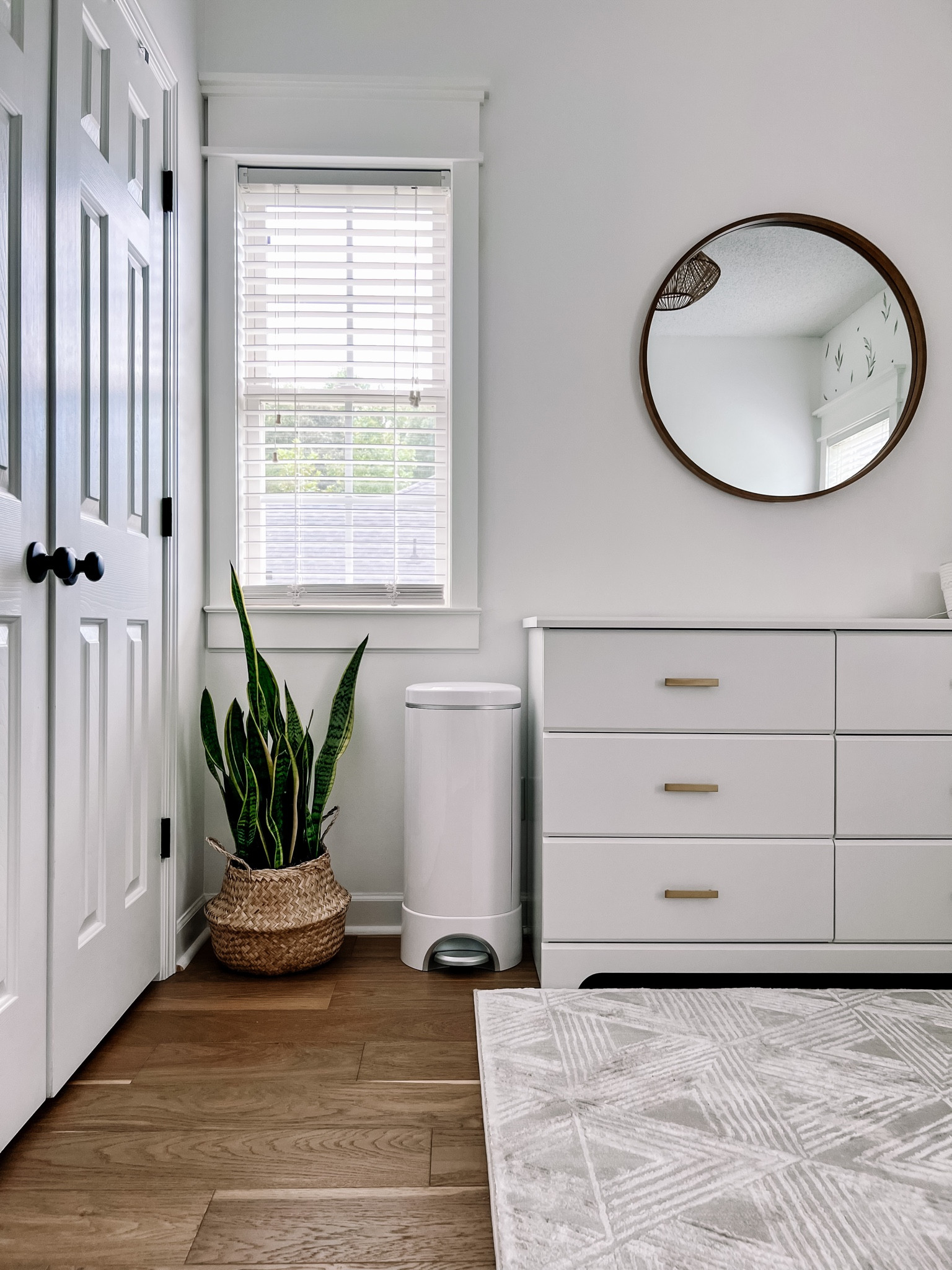 Baby boy nursery. Gender neutral nursery. Modern nursery. Neutral colors nursery. Round mirror. Neutral rug. Sea grass plant holder. White dresser. Diaper pail. Home decor ideas. Nursery ideas. #LTKFIND #competition

#LTKbaby #LTKhome #LTKFind
