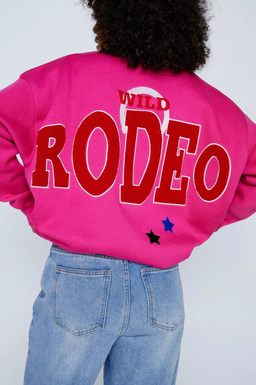 Rodeo Back Detail Oversized Sweatshirt | Nasty Gal (US)