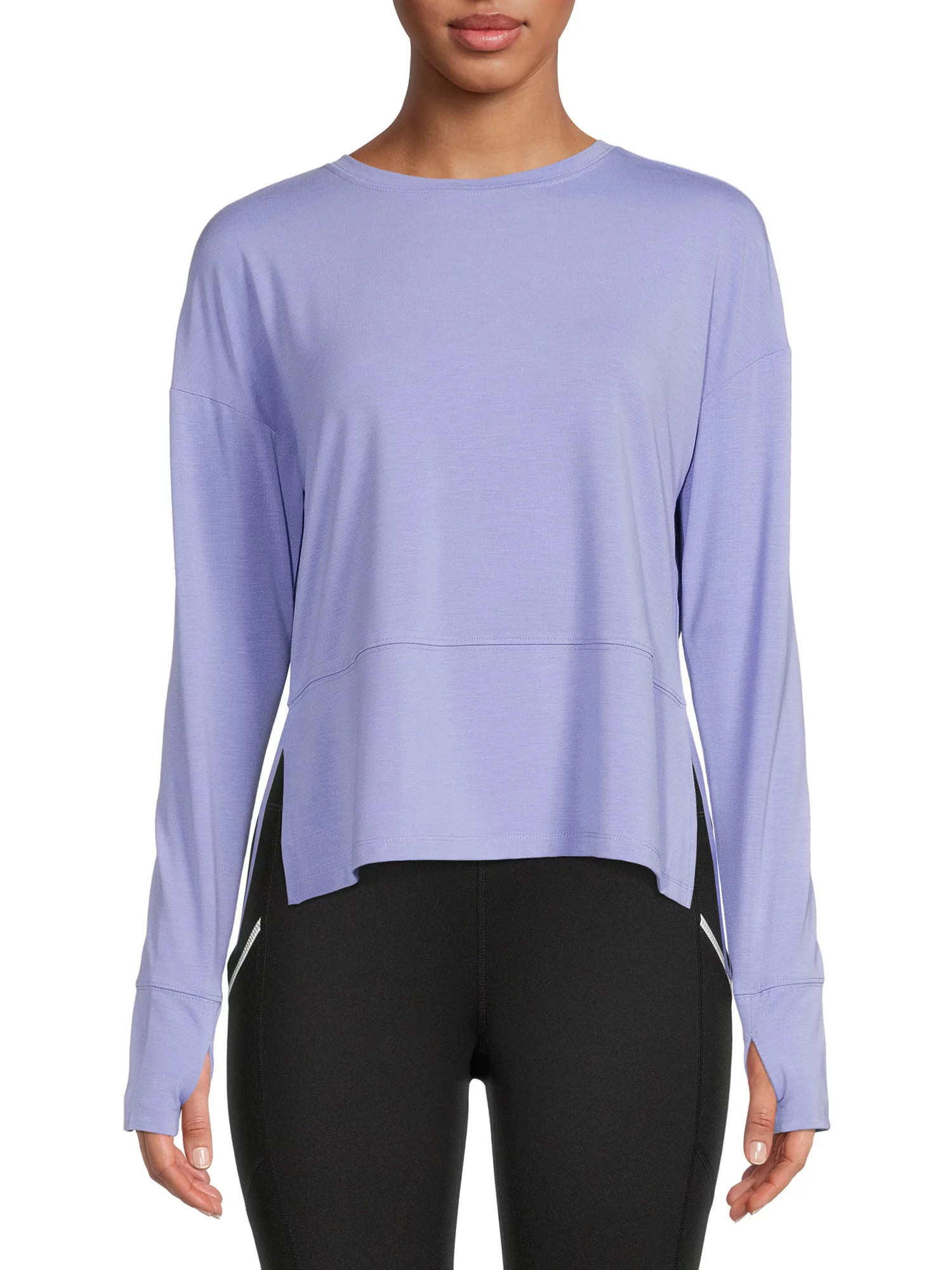 Avia Women's Long Sleeve Crew Neck T-Shirt With Thumbholes | Walmart (US)