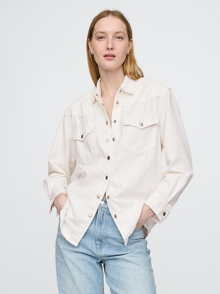 UltraSoft Denim Western Shirt Jacket | Gap (CA)