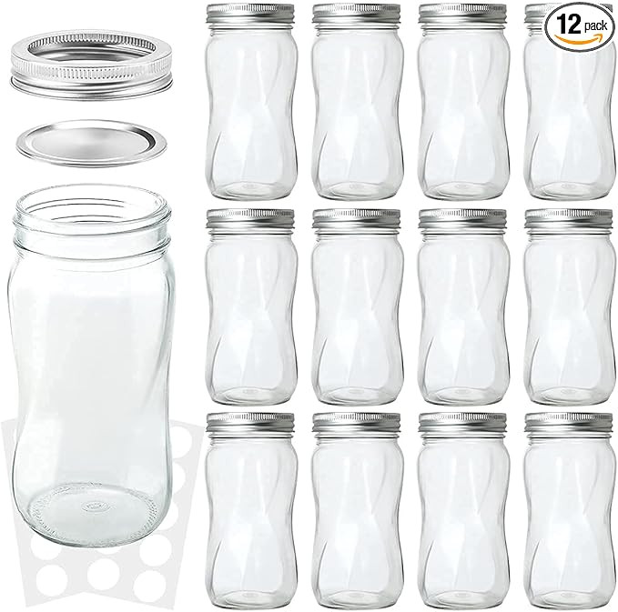 KAMOTA Mason Jars 16 OZ With Regular Lids and Bands, Ideal for Meal Prep, Jam, Honey, Wedding Fav... | Amazon (US)