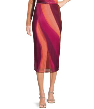Abstract Mesh Midi Skirt | Dillard's