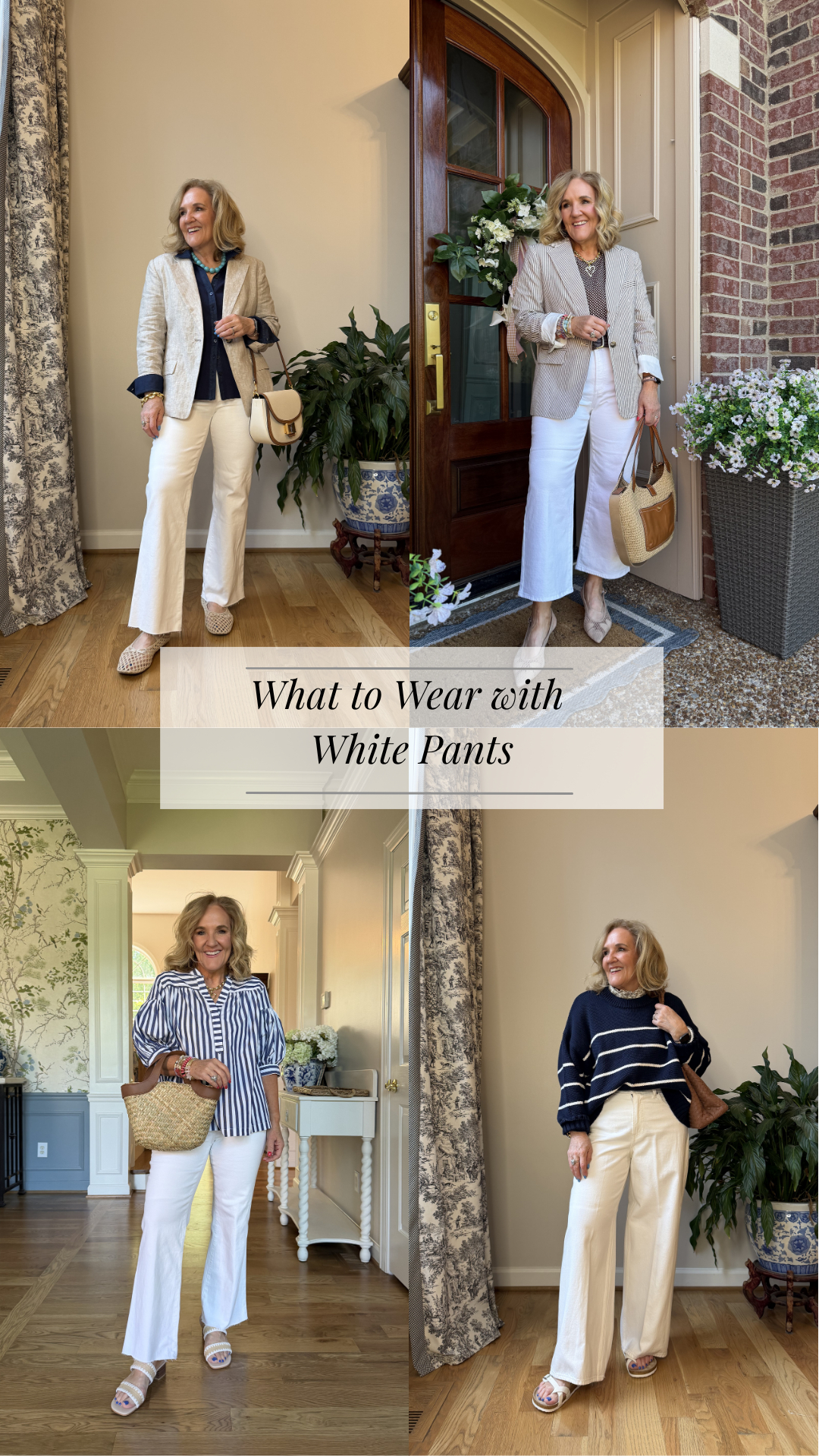 White pants made easy 🤍

These are the kind of outfits that take the guesswork out of getting dresses, classic pieces, simple color combos, and silhouettes that just work.

Blazer + white pants = polished
Stripes + white pants = timeless
Knit + white pants = cozy chic

If you’ve been unsure how to style yours, start here, you really don’t need much to make them look put together.

Everything linked for you 🫶🏻 

 #LTKootd #LTKSeasonal #LTKOver40