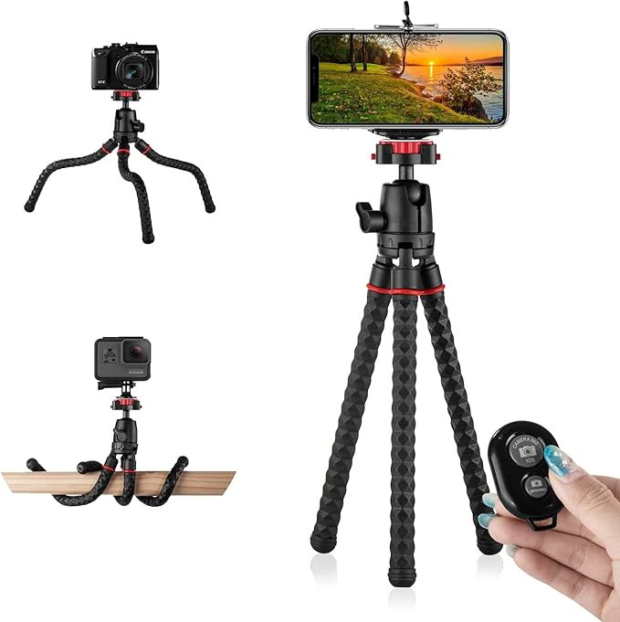 Phone Tripod with Wireless Remote Eco Moda 360 Degree Rotation Flexible Portable Octopus Travel S... | Amazon (US)