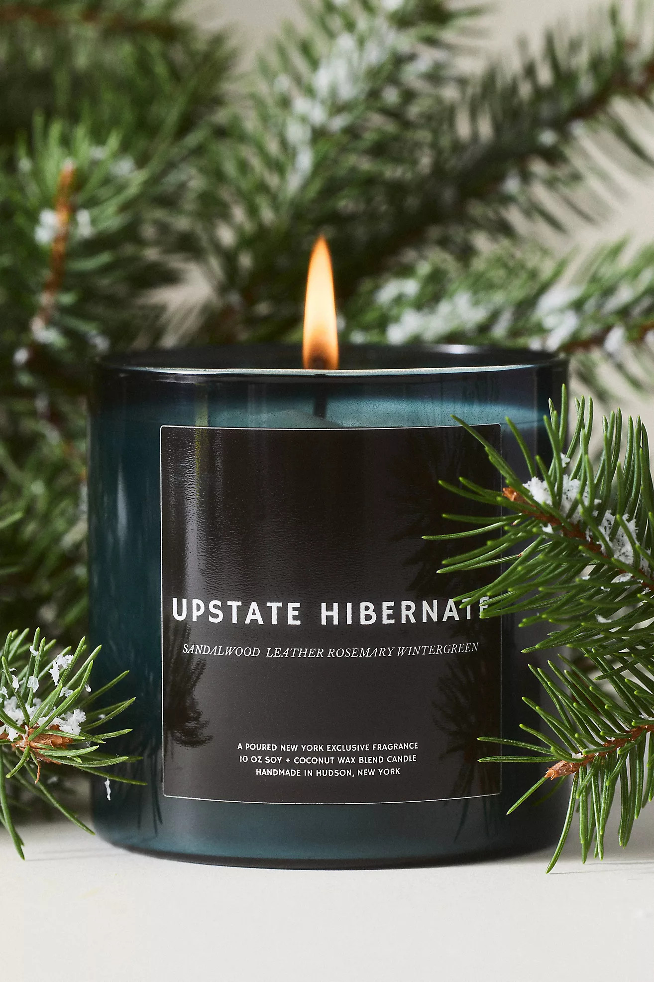 Poured New York Woody Upstate Hibernate Boxed Glass Candle | Anthropologie (US)