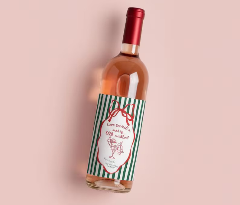 Custom Christmas Wine Label, Have Yourself A Merry Little Cocktail, Christmas Gift - Etsy | Etsy (US)