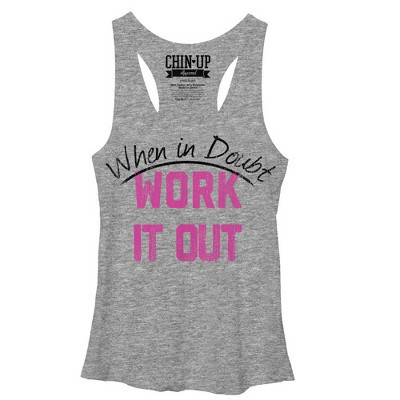 Women's CHIN UP Work it Out  Racerback Tank Top - Gray Heather - Small | Target