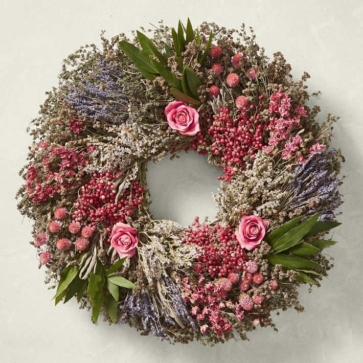 Pink Rose Garden Wreath | Williams-Sonoma