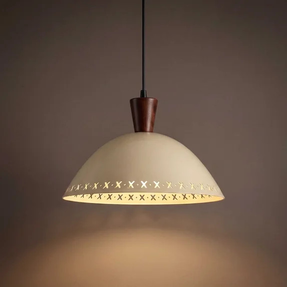 Feltar Modern Cream Pendant Light \u2013 Metal Mushroom Shade, Adjustable Height, High-CRI LED fo... | Walmart (US)