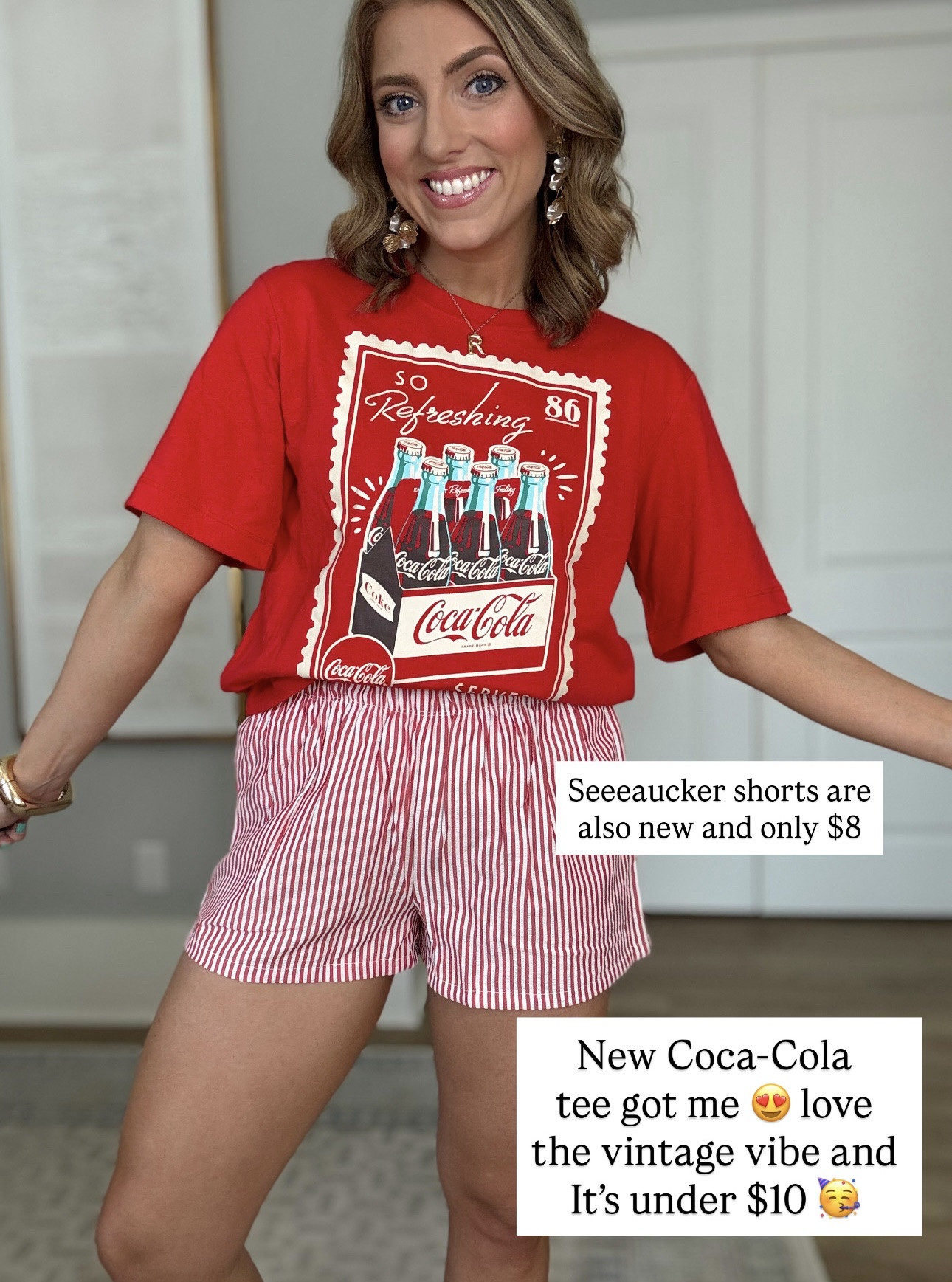 This Walmart outfit is giving all the fun summer vibes ❤️🥤
Obsessed with this graphic tee moment paired with the cutest striped shorts — such an easy, throw-on-and-go outfit that still feels styled!

Everything is on Walmart and SO good for the price 🙌🏼 perfect for everyday, errands, or casual summer days.

#walmartfashion #walmartfinds #walmartstyle #affordableoutfits #casualstyle #summeroutfitideas #graphictee #everydayoutfit #momstyle #budgetfriendlyfashion #ootdideas

#LTKootd #LTKPetite