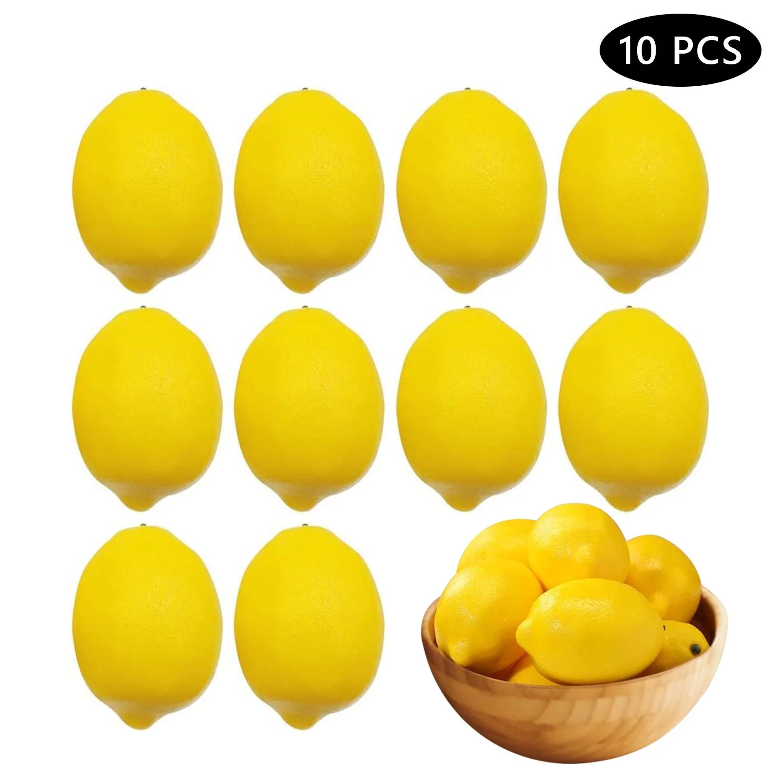 Tripumer 10 Pcs Fake Lemons Artificial Lemons Faux Plastic Lemons Lifelike Simulation for Lemonad... | Walmart (US)