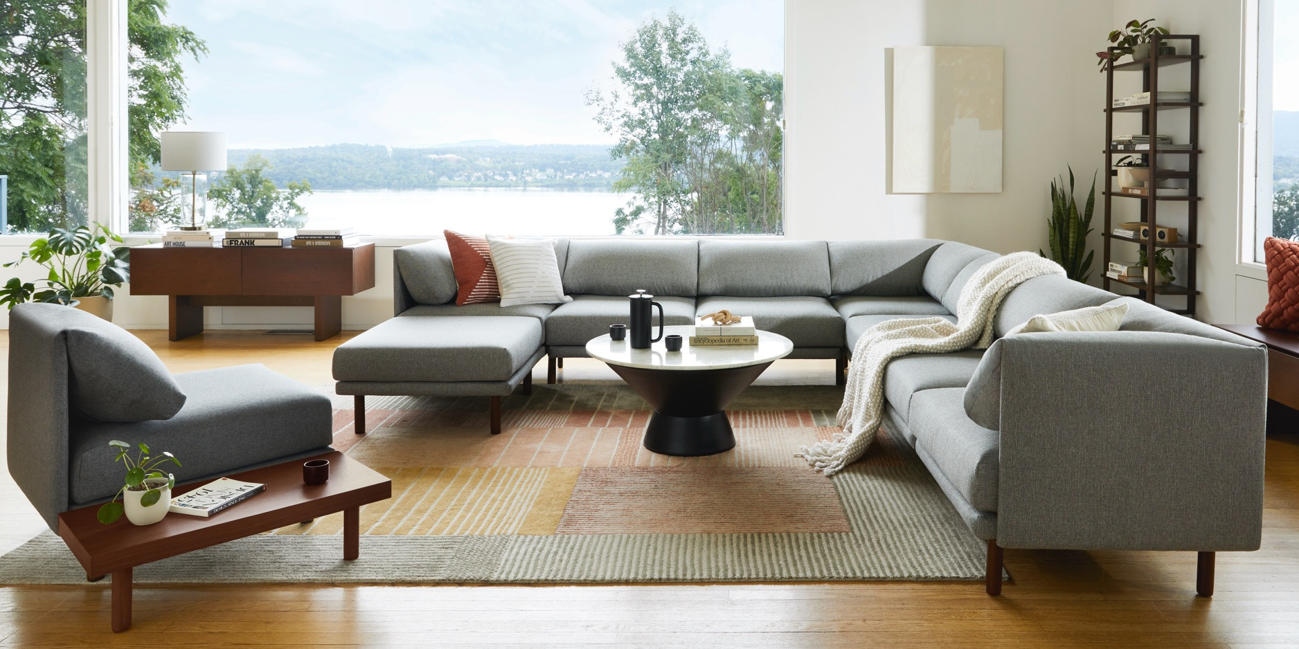 Nomad Leather Double Chaise Sectional | Burrow | Burrow
