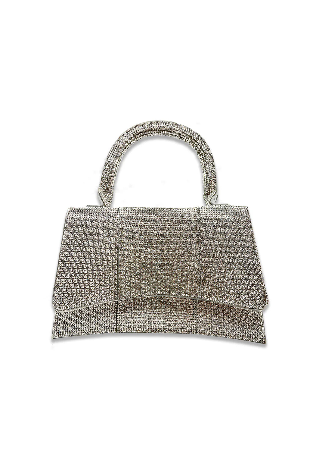 Rhinestone Top Handle Bag - White Diamond | Shop BURU