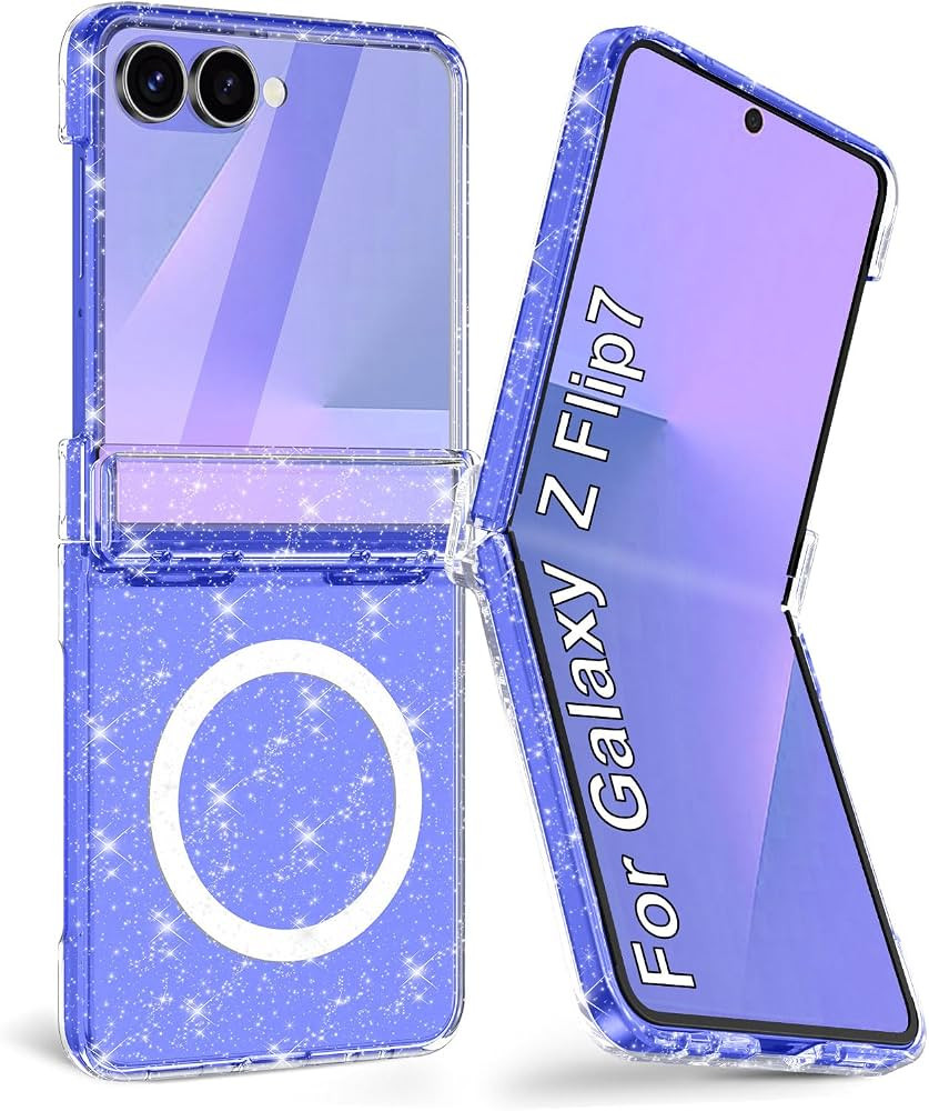Btscase for Samsung Galaxy Z Flip 7 Case,Built in Front Screen Protector,Gold Glitter Marble Patt... | Amazon (US)