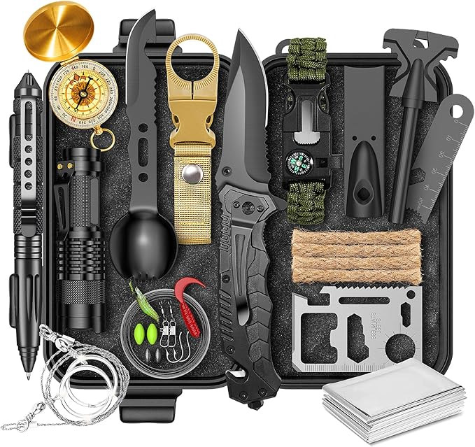 Gifts for Men Him Dad, Survival Kit and Equipment 25 Pcs, Valentines Gifts for him, Christmas Sto... | Amazon (US)