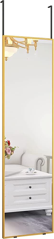 Beauty4U 50" X 14" Over The Door Mirror Full Length, Hanging Mirror for Door, Over Door Full Body... | Amazon (US)