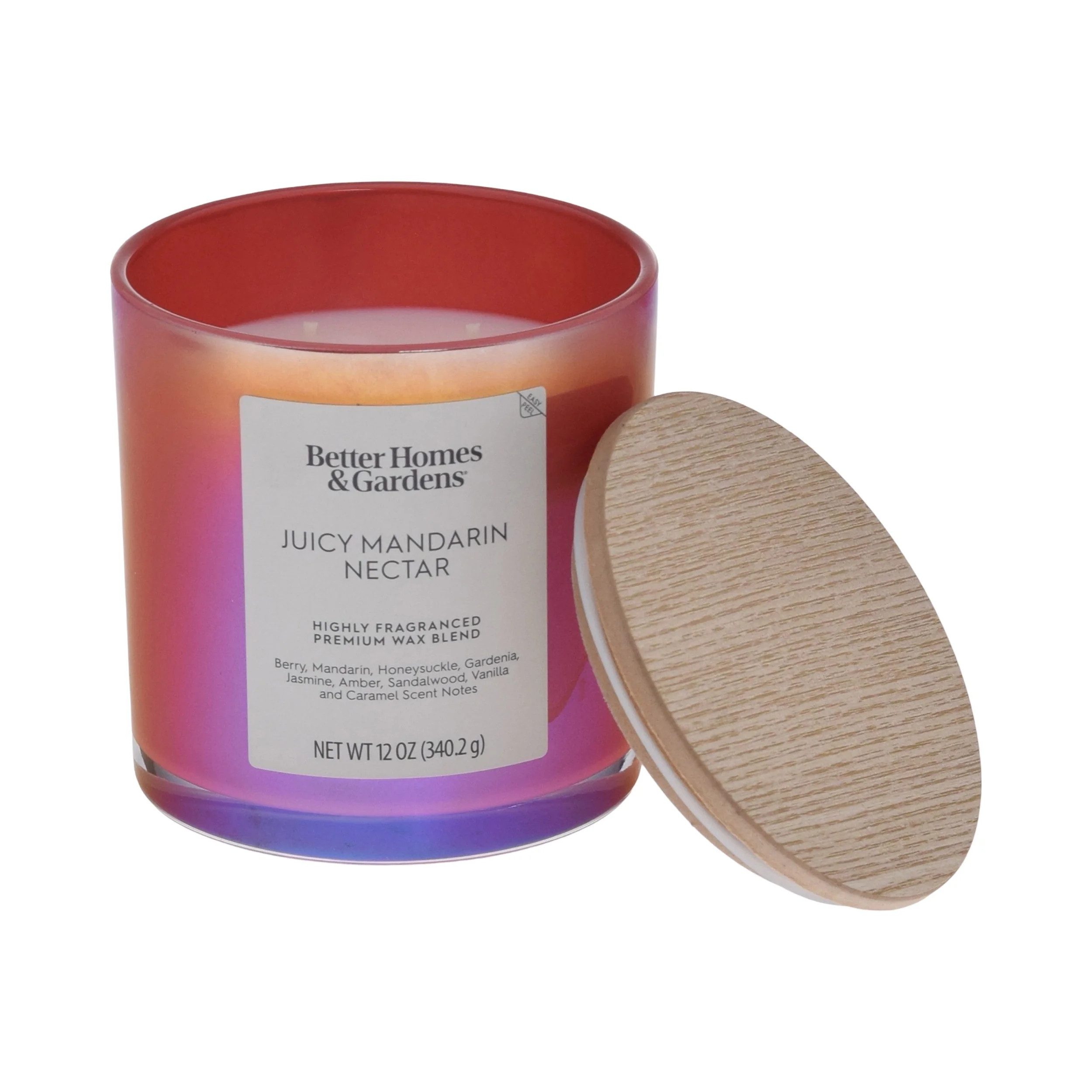 Better Homes & Gardens Juicy Mandarin Nectar Scented 2-Wick 12oz Iridescent Jar Candle | Walmart (US)