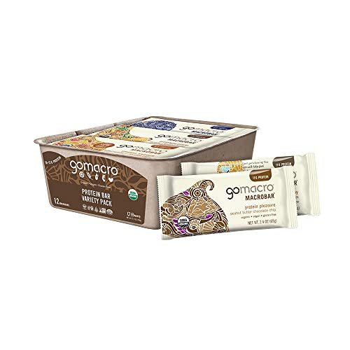 GoMacro MacroBar Organic Vegan Protein Bars - Protein Variety Pack (2.3-2.4 Ounce Bars, 12 Count) | Amazon (US)