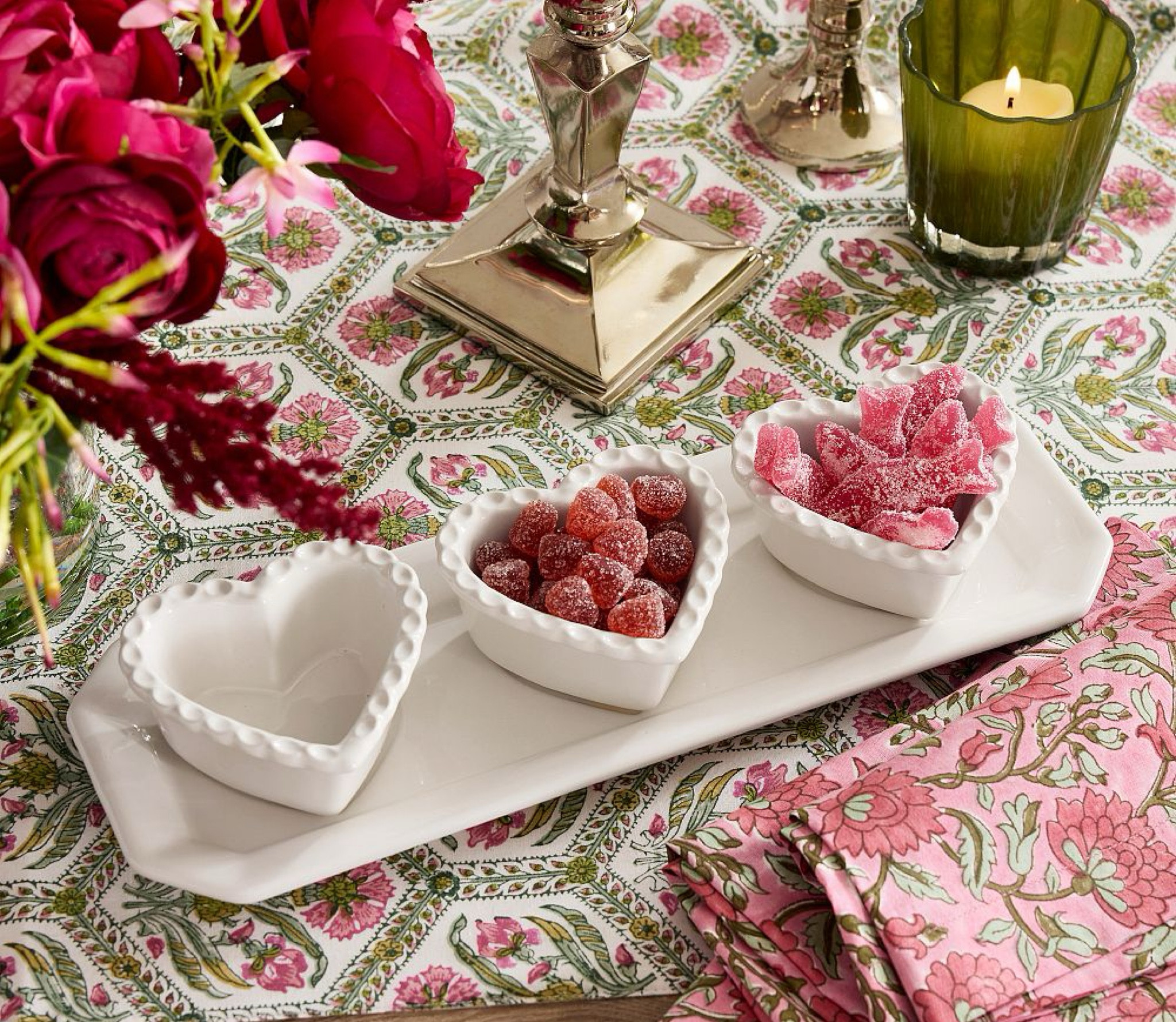 Scalloped Heart Stoneware multi condiment server. Love how simple it is  

#LTKParties #LTKHome #LTKSeasonal