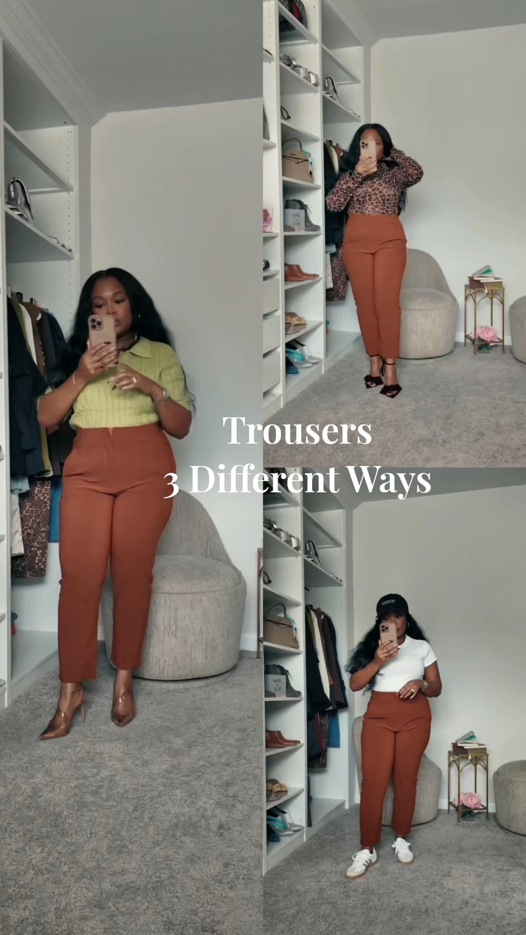 High waisted trousers styled three different ways 

#LTKStyleTip #LTKPetite #LTKMidsize