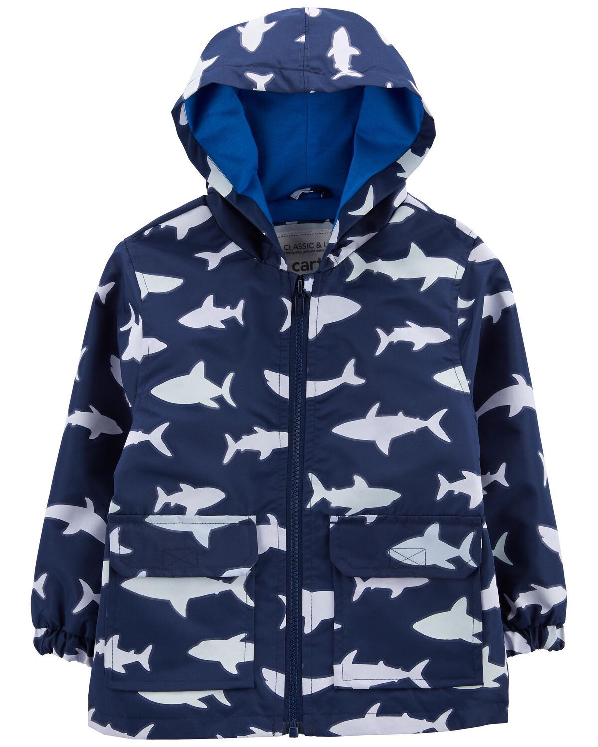 Navy Toddler Shark Color-Changing Rain Jacket | carters.com | Carter's