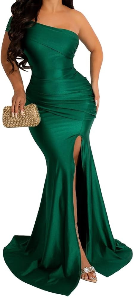 A ADILACA Women's Off Shoulder High Split Long Formal Party Maxi Dress, Off Shoulder High Split D... | Amazon (US)