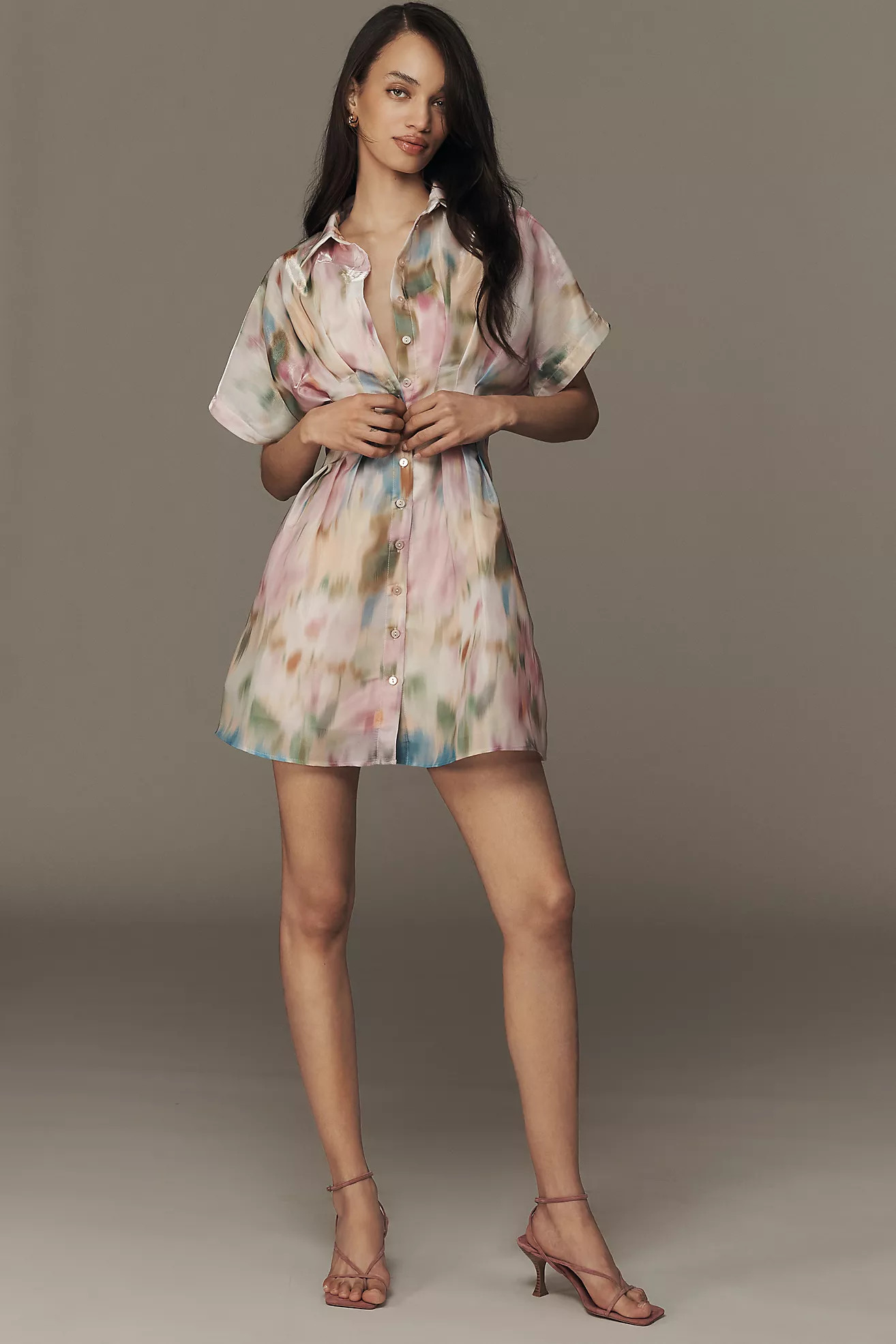 The Tobie Organza Mini Shirt Dress by Exquise | Anthropologie (US)