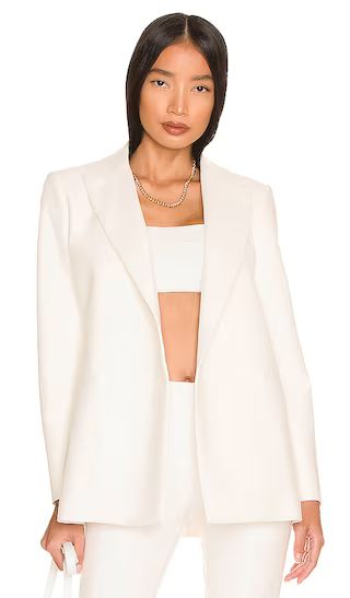 Justin Vegan Leather Blazer in Soft White | Revolve Clothing (Global)