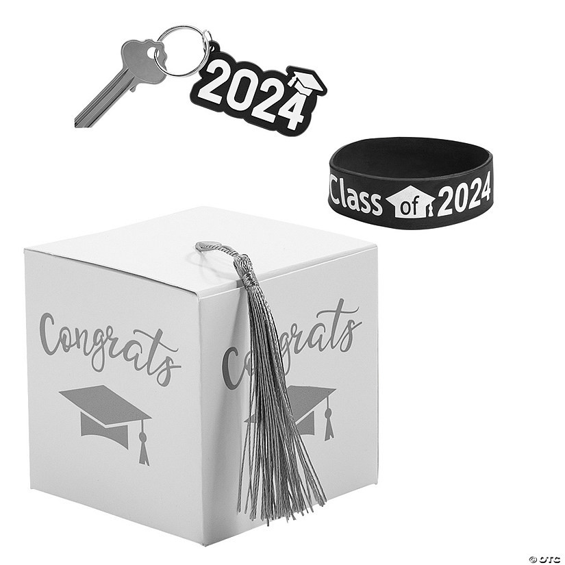 2024 Graduation Party White Favor Boxes with Tassel & Favors Kit for 24 | Oriental Trading Company