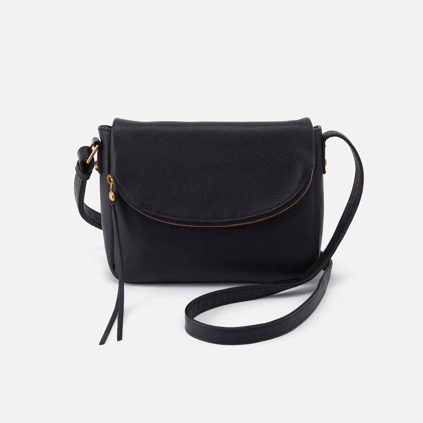 Fern Messenger Crossbody in Pebbled Leather - Black | HOBO Bags