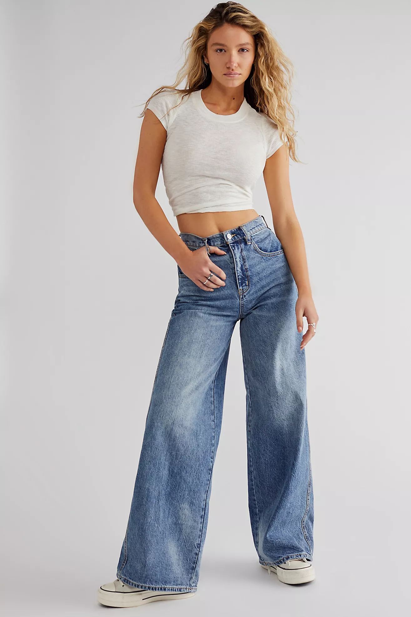 CRVY Gia Wide-Leg Jeans | Free People (UK)