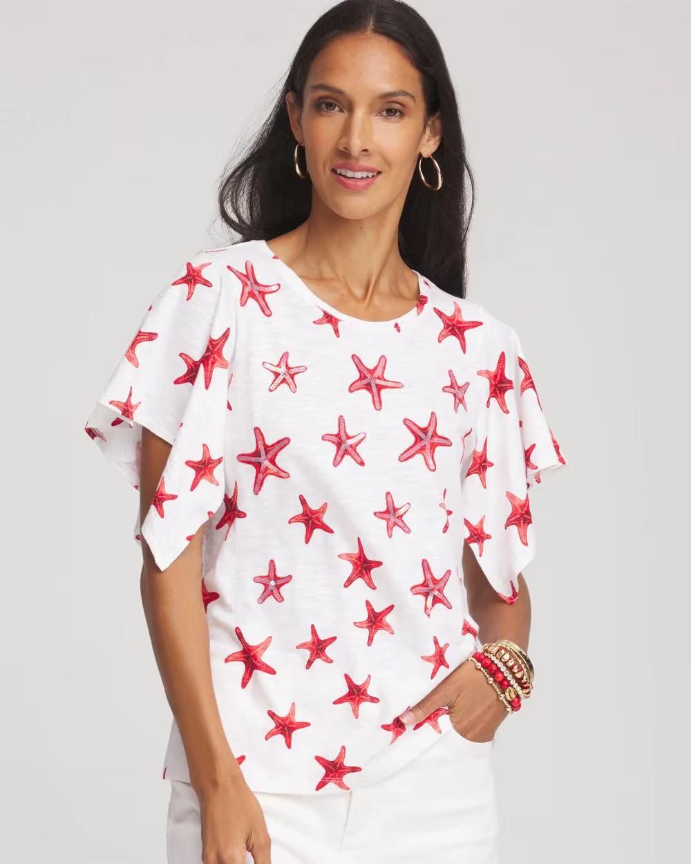 Starfish Handkerchief-Sleeve Slub Tee | Chico's