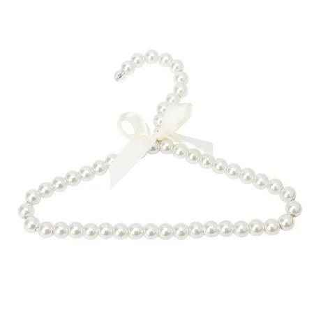 HGYCPP Plastic Imitation Pearl Clothes Hanger Bow Dress Coat Storage Organizer Dry Rack for Children | Walmart (US)