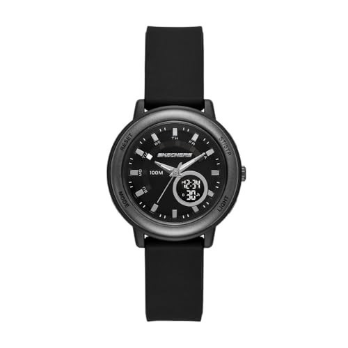 Skechers Women's Salerno Analog-Digital Black Silicone Watch | Amazon (US)