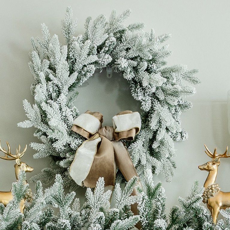 King of Christmas 24" Queen Flock® Wreath Unlit - Walmart.com | Walmart (US)