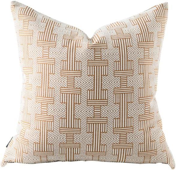 Croker Horse 20x20'' Inches Throw Pillow Cushion Cover - Tawny Birch Stripe Pattern Luxury Modern... | Amazon (US)