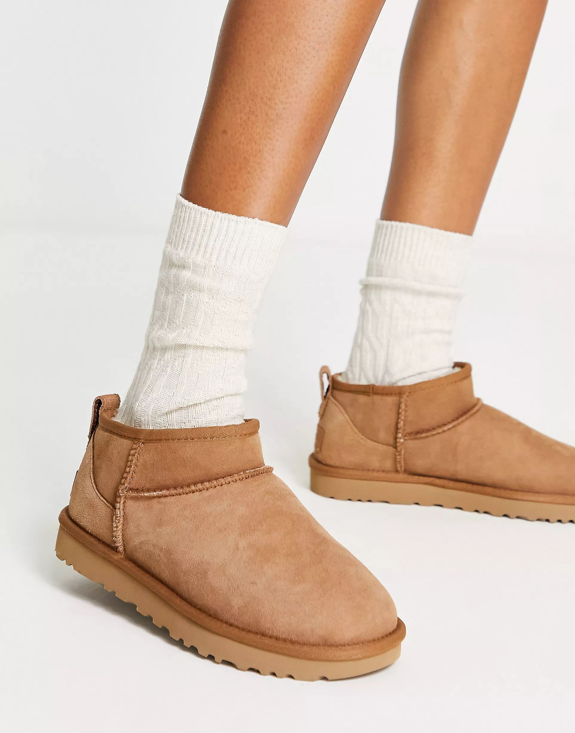 UGG Classic Ultra Mini boots in chestnut | ASOS (Global)