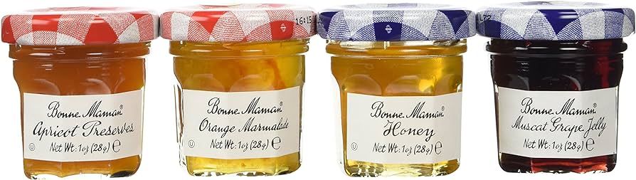Bonne Maman Mixed (Honey, Apricot, Orange & Grape) Preserve Mini Jars - 1 oz x 60 pcs 4 - 15 Pack... | Amazon (US)