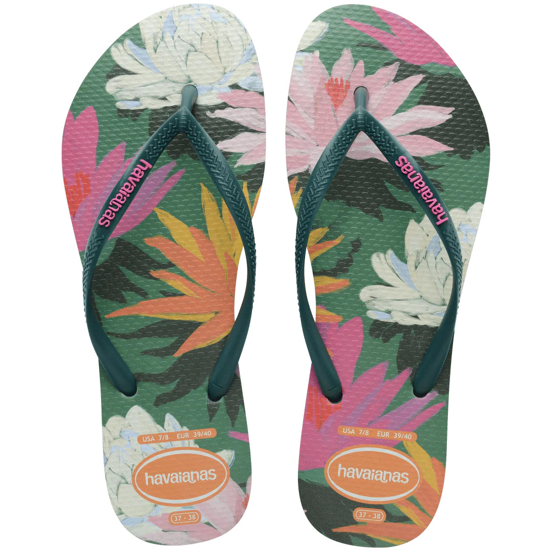 Women's Summer Bliss Slim Flip Flops Pantanal Green | Havaianas | Havaianas