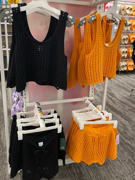 Target coverup sets- they also come in a tan brown option too! Pointelle crochet coverup sets.  I also loved just pairing the top with a pair of denim 

#LTKswim #LTKSeasonal #LTKunder50