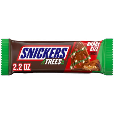 Snickers Christmas Trees Chocolate Candy Bars Share Size - 2.2oz | Target