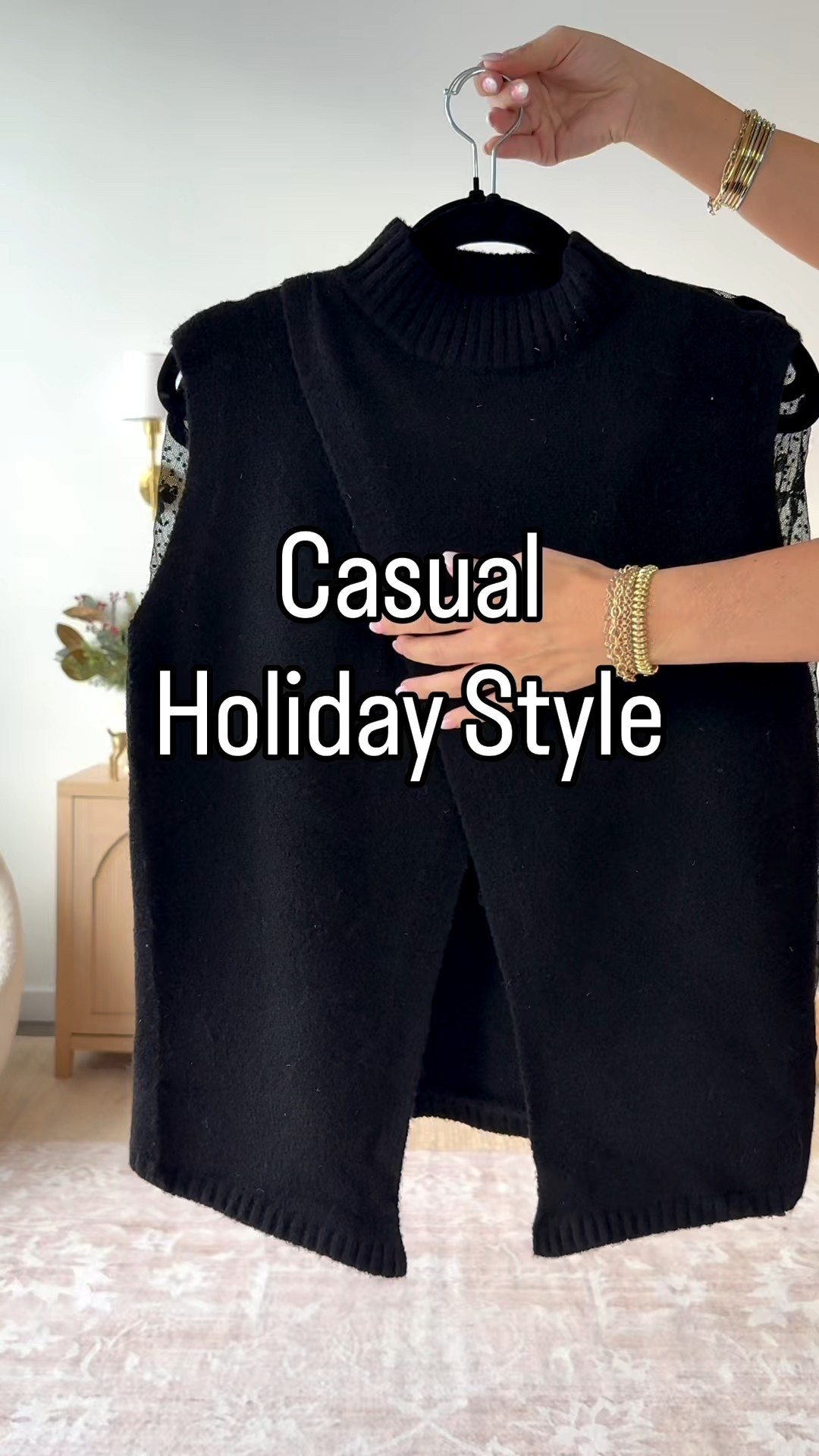 Causal holiday style- elevated with this bow lace too. 
Medium lace top 
Small sweater 
Denim- 2 long 

#LTKOver40 #LTKU #LTKHoliday 

#LTKOver40 #LTKTall #LTKFindsUnder50