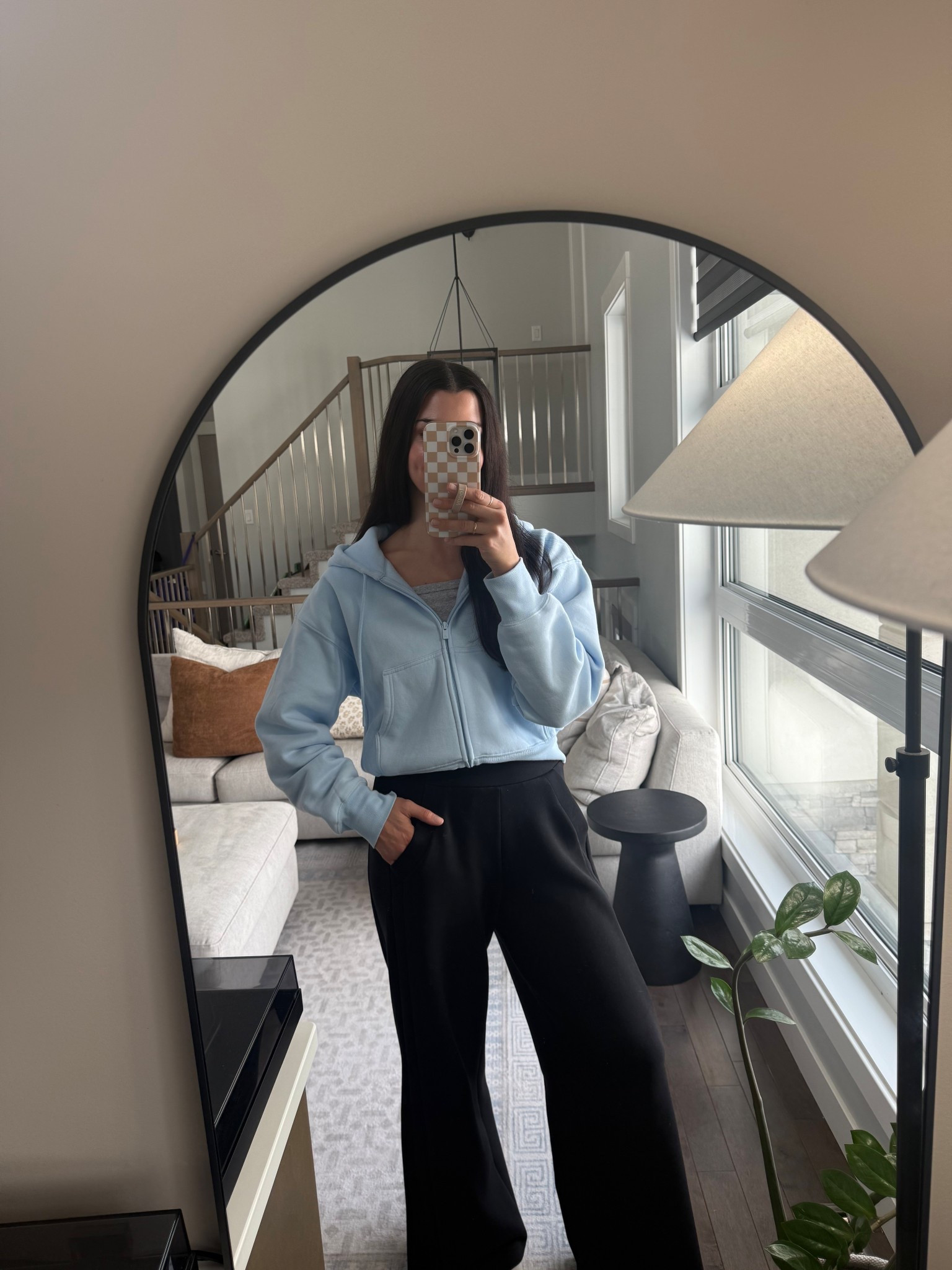 Cozy outfit!! Love the new villa blue from aritzia. So cute paired with the spanx air essentials pants. Wearing a medium in all pieces. My spanx discount code is DRASHLEYXSPANX 

#LTKwinter #LTKcanada