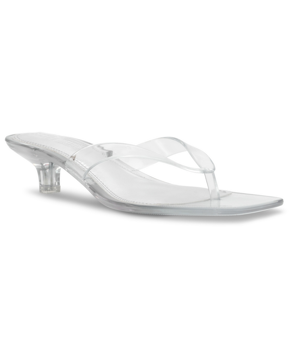 Steve Madden Women's Tracie-j Kitten-Heel Jelly Thong Sandals - Clear | Macy's